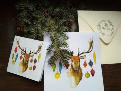 Přání čtvercové Vánoční jelen