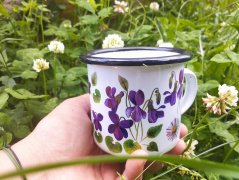 Plecháček Fialky a sedmikrásky černý lem