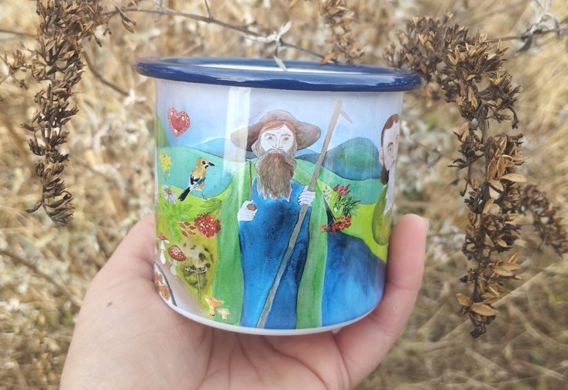 Plecháček Krkonoškské pohádky tmavě modrý lem