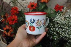 Plecháček Folklorní květy barevné barevný lem