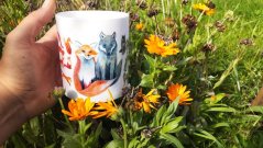 Porcelánový hrnek Liška a vlk