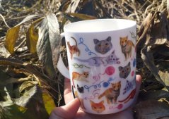 Porcelánový hrnek Kočky a klubíčka