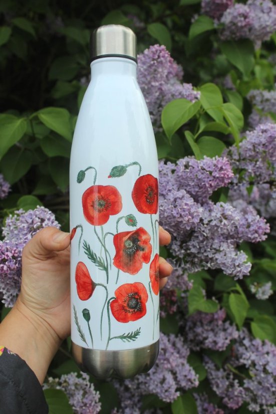 Termoska kuželka 750 ml Vlčí máky červené Termoska kuželka 750 ml Vlčí máky červené