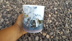 Porcelánový hrnek Zimní vlci na ledu