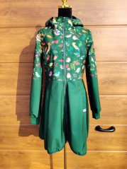 Softhsellový kabátek ptáčci zelený