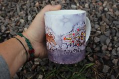 Porcelánový hrnek Zimní sob na ledu