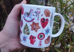 Porcelánový hrnek Skandinávské motivy