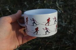 Makronka keramická Lyžaři běžkaři