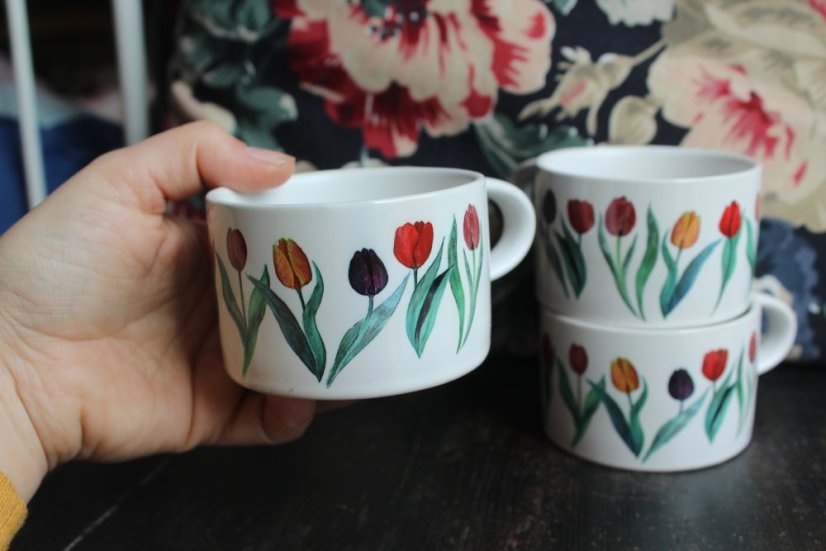 Makronka keramická tulipány Makronka keramická tulipány