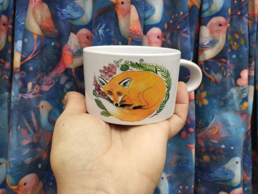 Makronka keramická Liška v pelíšku
