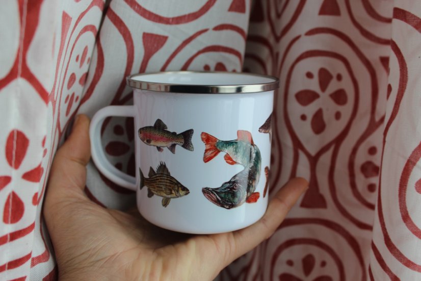 Plecháček Ryby stříbrný lem