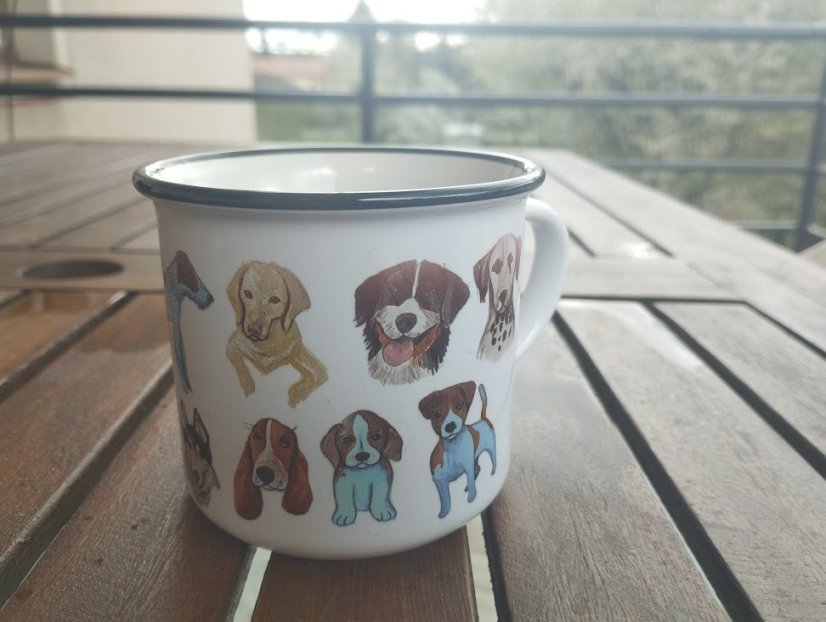 Neplecháček Psi světlý motiv černý lem Neplecháček Psi světlý motiv černý lem