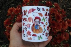 Porcelánový hrnek Podzimní holka