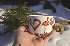 Makronka keramická Plameňák