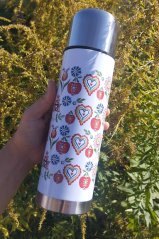 Termoska klasická 750 ml Folklorní květy barevné